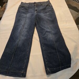 State of Independence Size 16 Women's Medium Wash Flare Leg With Front Seam